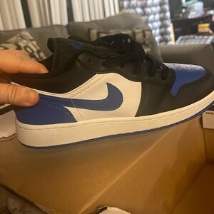 Fresh in Box AirJordan1Low(GS)
White & Royal Blue 
size 6y or 8 women